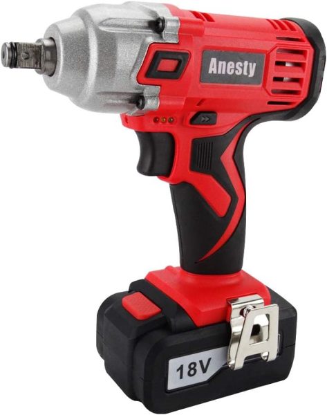 ANESTY - Clé à chocs électrique Sans Fil, Visseuse à Chocs Sans fil, Boulonneuse a Choc sans fil, 240Nm 18V batterie Li-ion 3,0 Ah