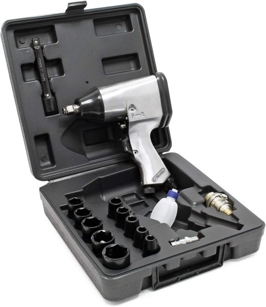 Clé à chocs pneumatique Jeu 17 pièces 320Nm Air comprimé Visseuse pneumatique Tournevis Accessoires