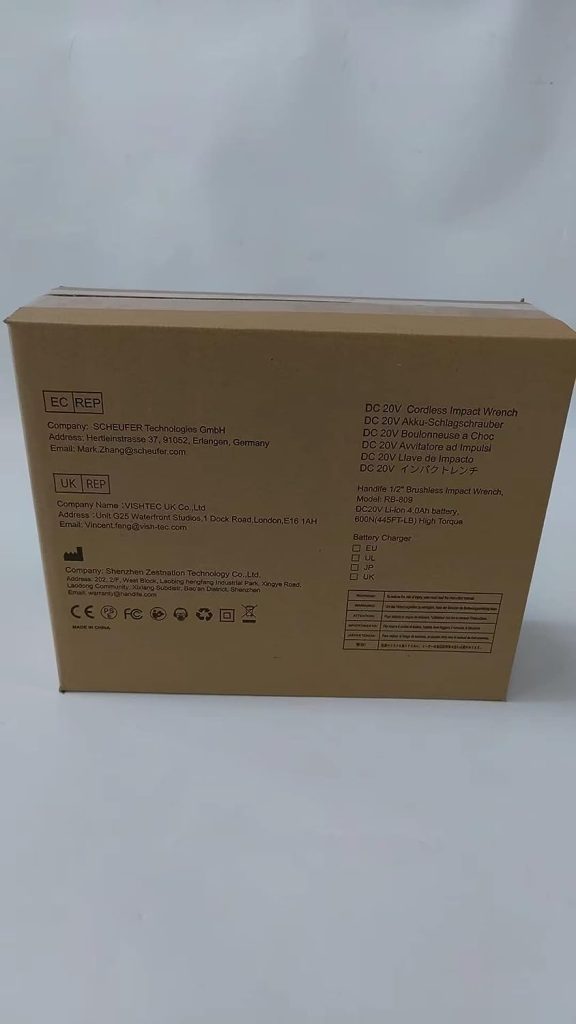 Clé à Chocs Sans Fil Brushless,600Nm Boulonneuse a Choc Electrique avec Batterie 4.0Ah 20V, Couple Réglable, Couple élevé, Charge Rapide, avec 4 Douilles à Chocs 17-19-21-23 mm (600Nm)