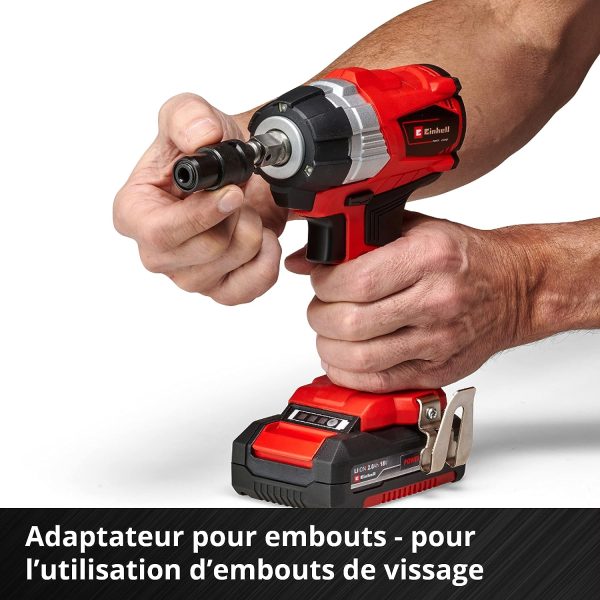 Einhell Professional Boulonneuse sans fil TE-CW 18 Li BL Solo Power X-Change (Couple maximum 215 Nm, changement de pneus, batterie puissante, avec LED, livre sans batterie ni chargeur)