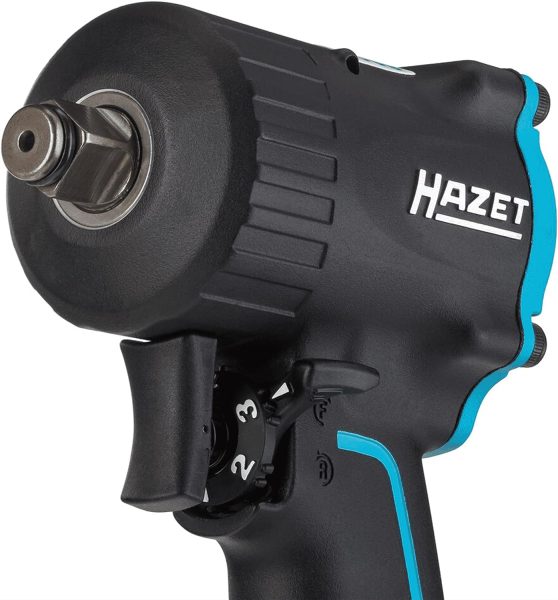 HAZET Clé à chocs air comprimé 9012M - Vissage max. couple de desserrage 1100 Nm, carré 12,5 mm (1/2 pouce) - peu de vibrations - outil pour serrer et desserrer des vis