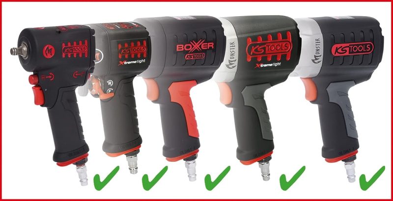KS TOOLS 515.1210 - Clé à Choc Pneumatique Monster 1/2 - Boulonneuse à Choc Haute Performance - Électrique 3 Réglages - Outil pour Travaux sur Automobiles - Puissance Jusqu’à 1690 Nm Noir/Rouge