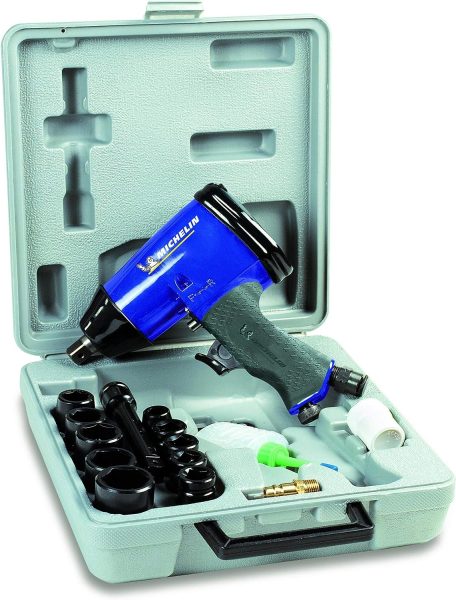 MICHELIN Coffret Clé à Choc Pneumatique 1/2 - 10 Douilles - Flacon dHuile - Consommation dAir : 220 l/min - Pression dUtilisation : 6 bar
