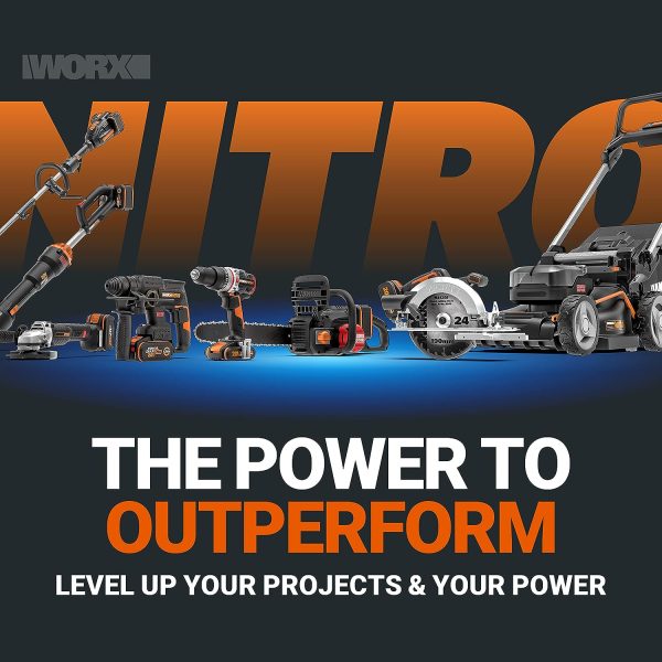 WORX NITRO - Clé à chocs sans fil Brushless 20V - 300Nm - WX272.9-6,35 mm HEX (Livrée avec 2 batteries et chargeur rapide, crochet, embout de tournevis, coffret)