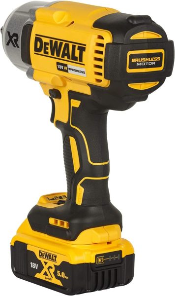 DEWALT - Boulonneuse à Chocs 1/2 Brushless XR 18V 5Ah Li-ion - DCF899P2-QW - Visseuse à Choc sans Fil avec Coffret TSTAK, Chargeur, 2 Batteries 5 Ah - Boulon M20 - 3 Vitesses (0-400/1200/1900tr/min)