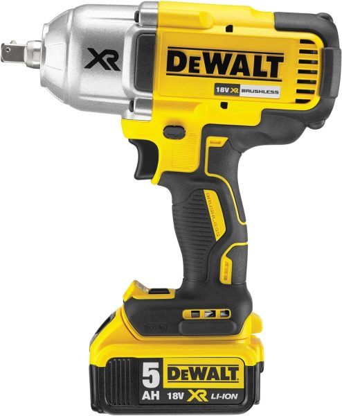 DEWALT Boulonneuse à Chocs 18V Li-ion - Outillage Professionnel 5Ah Couple 950 Nm - Anneau de Friction - 3 Vitesses - Inclus Chargeur Multi-Voltage, Batteries et Mallette TSTAK, DCF899HP2-QW