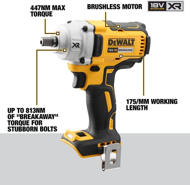 DEWALT Clé à Chocs Compacte 1/2 XR 18V sans Batterie ni Chargeur DCF894N-XJ
