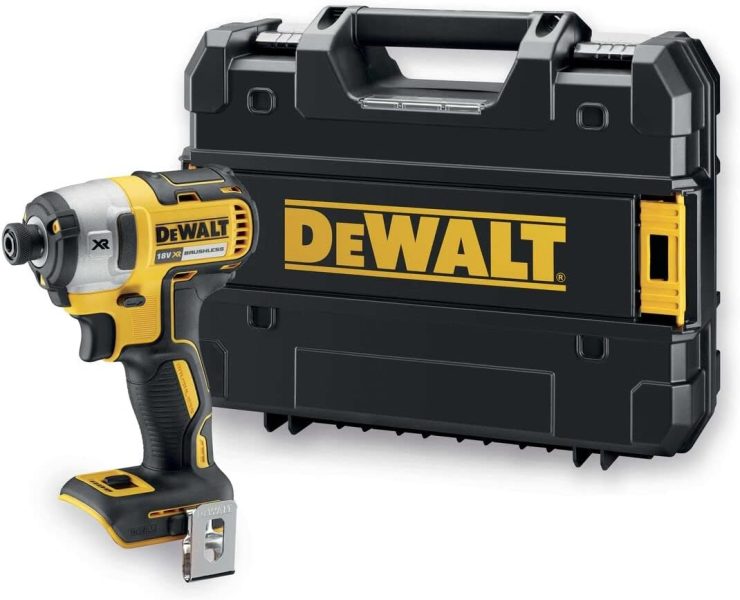 DEWALT - Visseuse à Chocs Brushless XR 18V - DCF887NT-XJ - Visseuse Électrique sans Fil avec Coffret TSTAK et Éclairage LED - 3 Vitesses (0-1000/2800/3250tr/min) - Mandrin Hexagonal ¼” - 400W