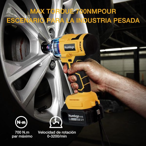 Humbgo Perceuse Visseuse Sans Fil Devisseuse - Clé à Chocs Sans Fil Brushless 700NM 21V 4.0Ah Batteries 3 Vitesses Impact Wrench Cordless Drill Driver Boulonneuse Choc Pneumatique pour Bricolage