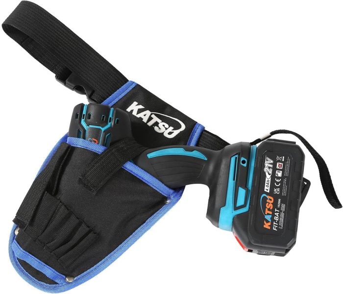 KATSU FIT-BAT 21V Clé à Chocs sans Fil Brushless avec 4.0Ah Batterie, 1/2 400Nm Clé à Chocs Électrique Cordless, avec 2 Adaptateurs, 0-3500IPM 102488
