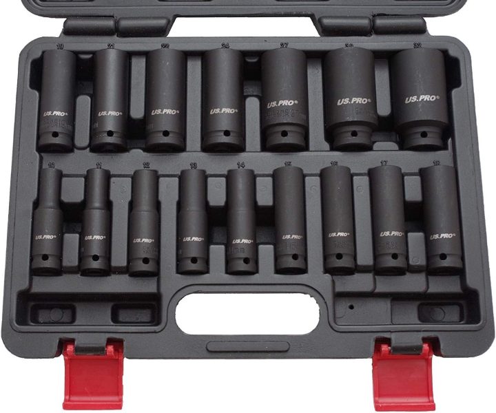 Makita DTW1002RTJ - Clé à Chocs à Batterie 18 V 1/2 1000 nm Bleu  US PRO B1340 Jeu de 16 douilles à choc 1/2 de 10 à 32 mm