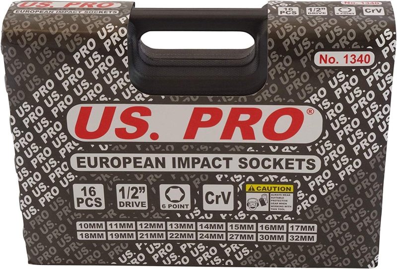 Makita DTW1002Z Clé à chocs sans balai, 1 000 N m, couleur bleue  US PRO B1340 Jeu de 16 douilles à choc 1/2 de 10 à 32 mm