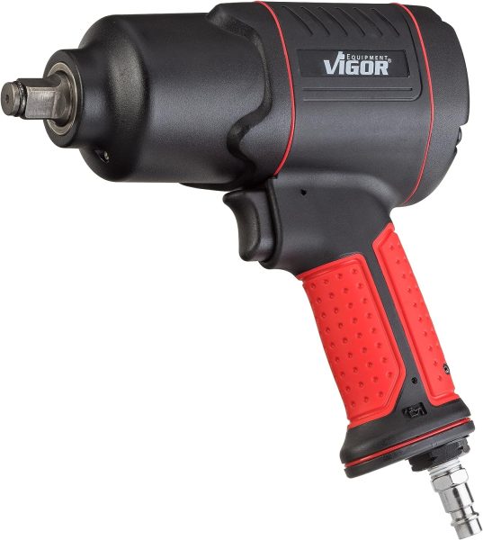 ViGOR Clé à chocs pneumatique V4800 - couple de desserrage maxi 1200 Nm, carré 12,5 mm (1/2 pouce) - visseuse pneumatique à faibles vibrations pour le serrage et le desserrage de boulons