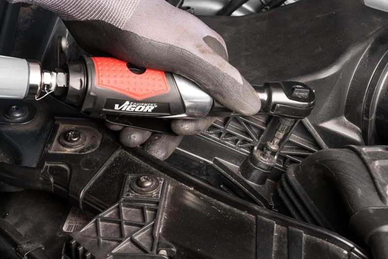 ViGOR Clé à cliquet pneumatique V5674 | Outil pneumatique avec couple de serrage de 35,2 Nm, sortie : carré 6,3 mm, 240 tours/ min
