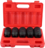 Jeu de 5 clés à Douille 1/2&Prime;, clé à Chocs 12 pans, Douille d&rsquo;arbre d&rsquo;entraînement avec boîte à Outils, Effet de Profondeur métrique pour cliquet 1/2&Prime;, 30 32 34 35 36 mm