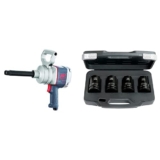 Ingersoll-Rand, Kit pour changements de pneus sur véhicules lourds avec clé à chocs à poignée révolver 1&Prime;, 2175MAX-6 avec jeux de douilles longues (27, 30, 32, 33 mm), ENSEMBLE