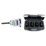 Ingersoll-Rand, Kit pour changements de pneus sur véhicules lourds avec clé à chocs à poignée droite 1&Prime;, 2850MAX-6 avec jeux de douilles longues (27, 30, 32, 33 mm), ENSEMBLE