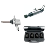Ingersoll-Rand, Pack pour changements de pneus sur véhicules lourds avec clé à chocs à poignée révolver 1&Prime;, 295A-6 avec jeux de douilles longues (27, 30, 32, 33 mm) et lustreuse pneumatique, ENSEMBLE