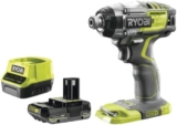 Pack RYOBI Visseuse à choc R18IDBL-0-18V OnePlus Brushless – 1 Batterie 2.0Ah – 1 Chargeur rapide