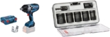 Bosch Professional 06019J8501 GDS 18V-1050 H Visseuse à Choc + Assortiment de douilles adaptables impact control 7 pièces surplat 13/surplat 17/surplat 19/surplat 21/surplat 24/40 mm/2 adaptateurs