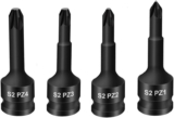 Lot de 4 embouts de tournevis 3/8&Prime; pour clé à choc PZ1 PZ2 PZ3 PZ4