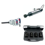 Ingersoll-Rand, Pack pour changements de pneus sur véhicules lourds avec clé à chocs 1&Prime;, 2850MAX-6 avec jeux de douilles longues (27, 30, 32, 33 mm) et lustreuse pneumatique, ENSEMBLE