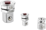 FACOM – Lot de 2 Adaptateurs pour Clé à Cliquet – 1 Adaptateur pour Clé 10mm avec Douille Carrée 1/4&Prime; et Embout 6 Pans et 1 Adaptateur pour Clé 19mm avec Douille Carrée 1/2&Prime; – 467.ADAPT10-19