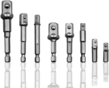8pcs Adaptateur Porte Douilles Visseuse à Choc Adaptateur 1/4&Prime; 3/8&Prime; 1/2&Prime; Jeu de Rallonges Adaptateur à Clique Adaptateurs Réducteurs Pour Douilles et Embouts