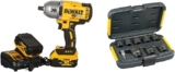 DEWALT Boulonneuse à Chocs 1/2&prime; Brushless XR 18V 5Ah Li-ion avec Coffret TSTAK, Chargeur, 2 Batteries 5 Ah, DCF899P2-QW + DEWALT Jeu de douilles (9 Pièces) DT7507QZ