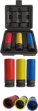 Robuste Jeu de 3 douilles à chocs 1/2 », Lot d&rsquo;Embouts à chocs Chrome Vanadium haute performance 17-19-21 mm