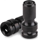 UQMIQURA Lot de 2 adaptateurs de douille, entraînement carré 1/2&Prime; vers tige hexagonale 1/4&Prime;, embouts pour clé à cliquet à percussion, porte-embouts, douilles à percussion