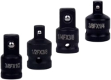 Adaptateur Douille, de Prise Polyvalents pour Clé à Chocs – 1/4 à 3/8, 3/8 à 1/4, 3/8 à 1/2, 1/2 à 3/8 – Acier Chrome-Molybdène Robuste – Accessoires de Clé à Douille et d&rsquo;Angle