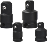 4Pcs Adaptateurs pour Clé à Douille, Adaptateur Douille a Choc – 1/2 à 3/8, 3/8 à1/2, 1/4 à 3/8, 3/8 à 1/4, Adaptateurs Réducteurs pour Clé, Clé à Douille Réducteurs pour Embouts, Perceuse, Cliquet