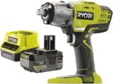 Ryobi – Boulonneuse à chocs 18V – 3 modes : 180/240/400 Nm – emmanchement carré 1/2&Prime; – 1 batterie lithium+ 4,0 Ah – chargeur rapide 2,0 A – sac de transport & adaptateur 1/4 » – R18IW3-140GZL
