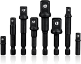 Mesee 8 Pièces Adaptateurs Porte Douilles de Tige Hexagonale 1/4 » à Changement Rapide, Adaptor Converter de Perceuse Barre d&rsquo;extension à Douille pour Conversion de Douille Carré 1/4&Prime; 1/2&Prime; 3/8&Prime;
