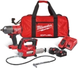 Milwaukee M18 FPP2AI-502B Lot de 2 clés à percussion/pistolet à graisse 18 V avec 2 batteries 5,0 Ah, chargeur dans un sac