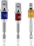 Adaptateur Porte Douilles 3pcs Visseuse à Choc Adaptateur 1/4&Prime; 3/8&Prime; 1/2&Prime; Jeu de Rallonges Adaptateur à Clique Adaptateurs Réducteurs Pour Douilles et Embouts