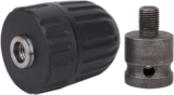 Perceuse électrique, Mandrin serré à la Main, Adaptateur de Mandrin de Perceuse en Acier, Filetage 3/8 Pouces, clé à Chocs Fermement Connectée pour clé électrique