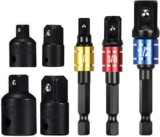 wohot 7Pcs Adaptateur Douille 1/2 3/8 1/4 Forets Hexagonale Adaptateur Set Clé d&rsquo;écrou Reducteur Socket Adaptor Converter Clés à Rochet Embouts