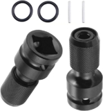 Jeu d&rsquo;adaptateurs de douilles 2 pièces – Adaptateur de clé à cliquet à impact à tige hexagonale 1/2&Prime; à 1/4&Prime; et porte-embout de tournevis – Adaptateur pour plus de flexibilité lors du travail