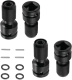 GIGIIS Embout Visseuse a Choc Adaptateur 1/2 à 1/4 de pouce Lot de 4 Adaptateur Douille Demultiplicateur de Couple Inclure le Boulon de Fixation des Joints Toriques