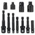Socket Adaptor Converter 7Pcs Set Clé d&rsquo;écrou de forets 4 Adaptateurs Réducteurs + 3 Pièces Socket Extension Adaptateur Bit Set Pour Clés à Rochet/Clé à Douille 1/2&Prime; 3/8&Prime; 1/4&Prime; Outils