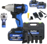 Lucn Boulonneuse sans fil 18 V 1/2&Prime;, Clé à chocs Gun Torque 420Nm Impact Driver Tool Ratchet Hochet Écrou Électrique avec 2 batteries