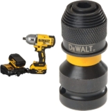 DeWalt – Boulonneuse à Chocs 1/2&prime; Brushless XR 18V 5Ah Li-ion – DCF899P2-QW – Visseuse à Choc sans Fil avec Coffret TSTAK, Chargeur, 2 Batteries 5 Ah & DT7508QZ Adaptateur impact 1/2&Prime; x 1/4&Prime;