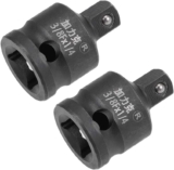 sourcing map Lot de 2 réducteurs de douille à choc 3/8&Prime; (femelle) x 1/4&Prime; (mâle) pour une utilisation avec clés à choc pneumatique, barres de disjoncteur, cliquets, acier CR-MO
