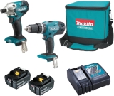 Makita DLX2336X DTD156 Kit clé à chocs et perceuse à percussion sans fil DHP453 18 V avec chargeur de batterie 2×3,0 Ah DC18RC dans un sac