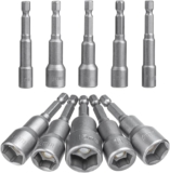 Mesee 10Pcs 6-15mm Douilles Visseuse Hexagonale Magnétique Hex Embout Douille Visseuse à Choc Set Adaptateur Douille Embout Aimanté Hexagonale Pour Installation de Vis et Tournevis à Écrous Hexagonaux