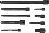 FALON TECH ft Falon Tech Lot de 9 rallonges de clés à chocs Cr-Mo (1/2&Prime;, 1/4&Prime; 3/8) – Cr-Mo – (45, 50, 75, 100, 125, 150, 250 mm) – Extension de douille – Adaptateur de clé à douille