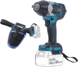 Clé à Chocs sans Fil Brushless 21V KATSU FIT-BAT 1/2&Prime; 550 Nm avec 2 Adaptateurs et Poche, sans Batterie ni Chargeur 102476