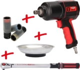 KS Tools 515.2095 Kit de Changement de pneus 6 pièces [Clé à Chocs pneumatique | Clé dynamométrique | Jeu de Douilles | Assiette magnétique